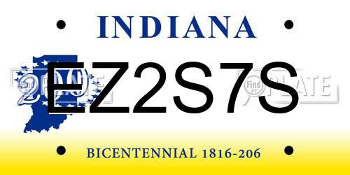 EZ2S7S Indiana License Plate