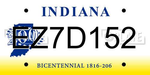 EZ7D152 Indiana License Plate