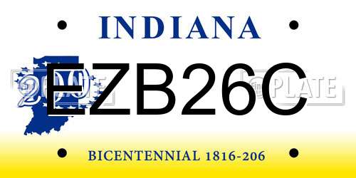 EZB26C Indiana License Plate