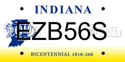 EZB56S Indiana License Plate