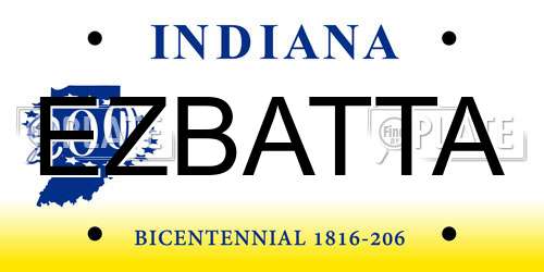 EZBATTA Indiana License Plate