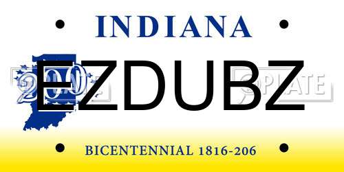 EZDUBZ Indiana License Plate