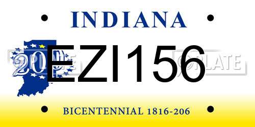 EZI156 Indiana License Plate