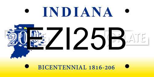 EZI25B Indiana License Plate