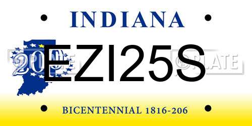 EZI25S Indiana License Plate