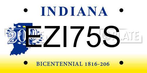 EZI75S Indiana License Plate