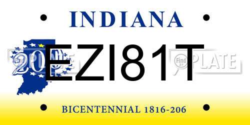 EZI81T Indiana License Plate