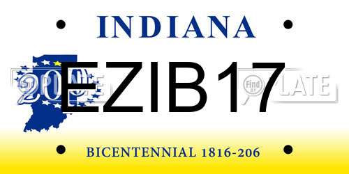 EZIB17 Indiana License Plate
