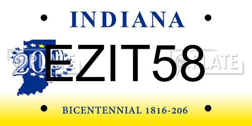 EZIT58 Indiana License Plate