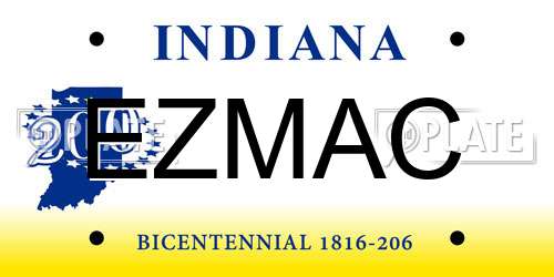EZMAC Indiana License Plate