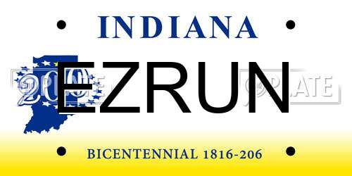 EZRUN Indiana License Plate