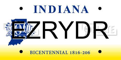 EZRYDR Indiana License Plate
