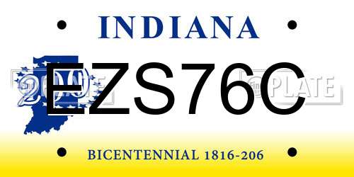 EZS76C Indiana License Plate