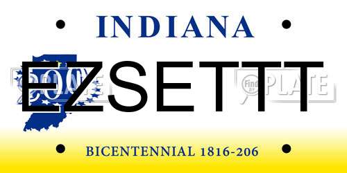 EZSETTT Indiana License Plate