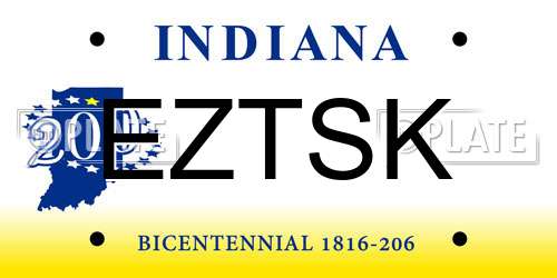 EZTSK Indiana License Plate