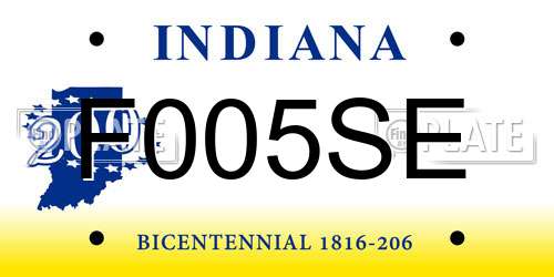 F005SE Indiana License Plate