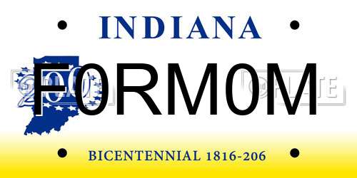 F0RM0M Indiana License Plate