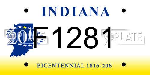 F1281 Indiana License Plate