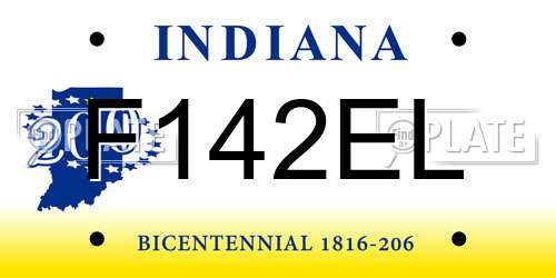 F142EL Indiana License Plate