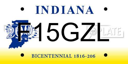 F15GZL Indiana License Plate