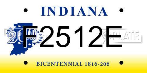 F2512E Indiana License Plate