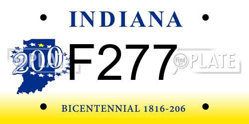 F277 Indiana License Plate