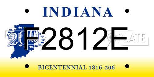F2812E Indiana License Plate
