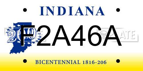 F2A46A Indiana License Plate