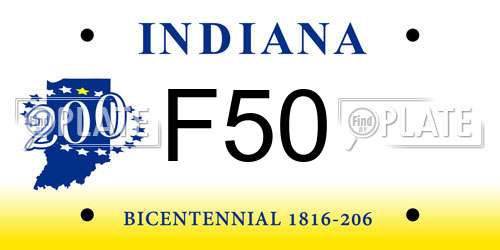 F50 Indiana License Plate