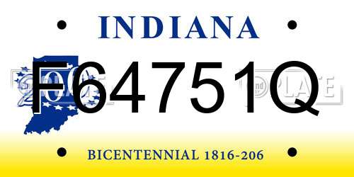 F64751Q Indiana License Plate