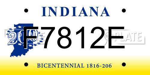 F7812E Indiana License Plate