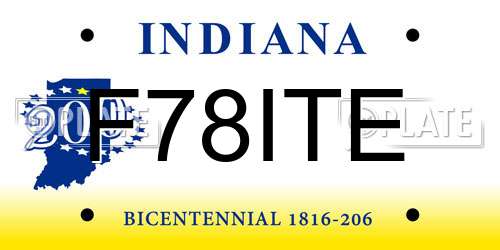 F78ITE Indiana License Plate