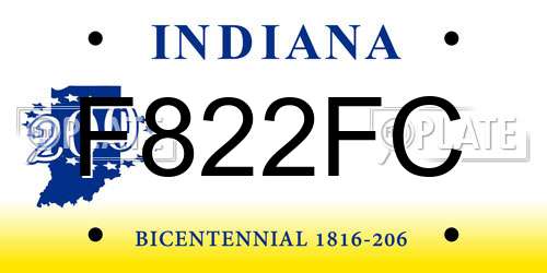F822FC Indiana License Plate