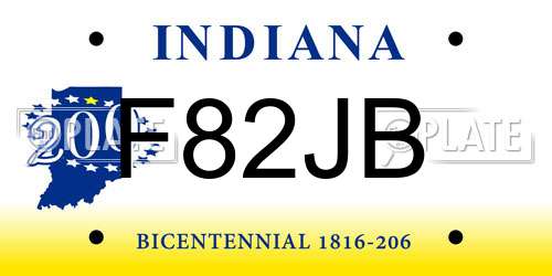F82JB Indiana License Plate