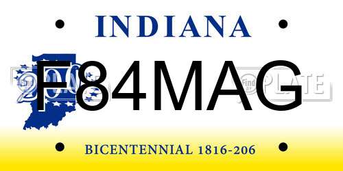 F84MAG Indiana License Plate