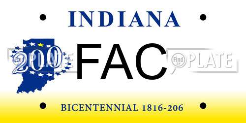FAC Indiana License Plate
