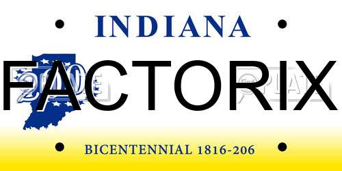 FACTORIX Indiana License Plate