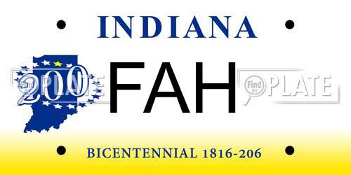 FAH Indiana License Plate