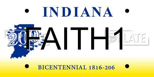 FAITH1 Indiana License Plate