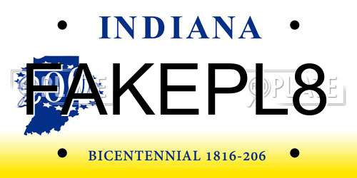 FAKEPL8 Indiana License Plate