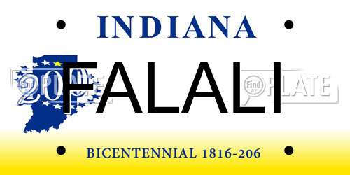 FALALI Indiana License Plate