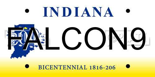 FALCON9 Indiana License Plate