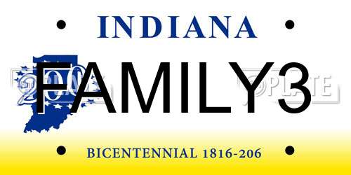 FAMILY3 Indiana License Plate