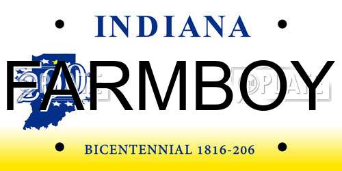 FARMBOY Indiana License Plate