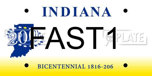 FAST1 Indiana License Plate
