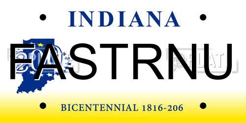 FASTRNU Indiana License Plate