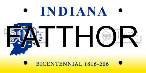 FATTHOR Indiana License Plate