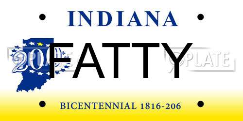 FATTY Indiana License Plate