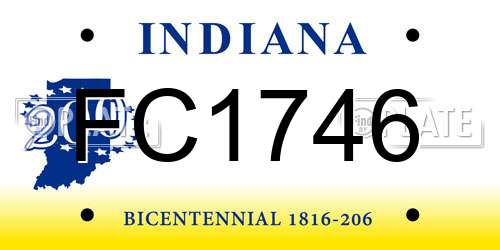 FC1746 Indiana License Plate