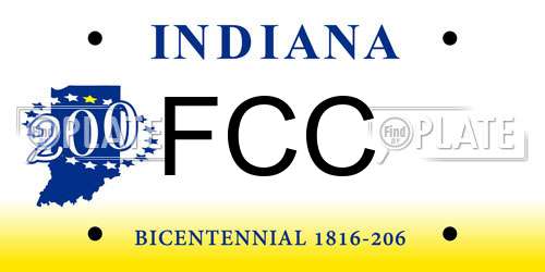 FCC Indiana License Plate